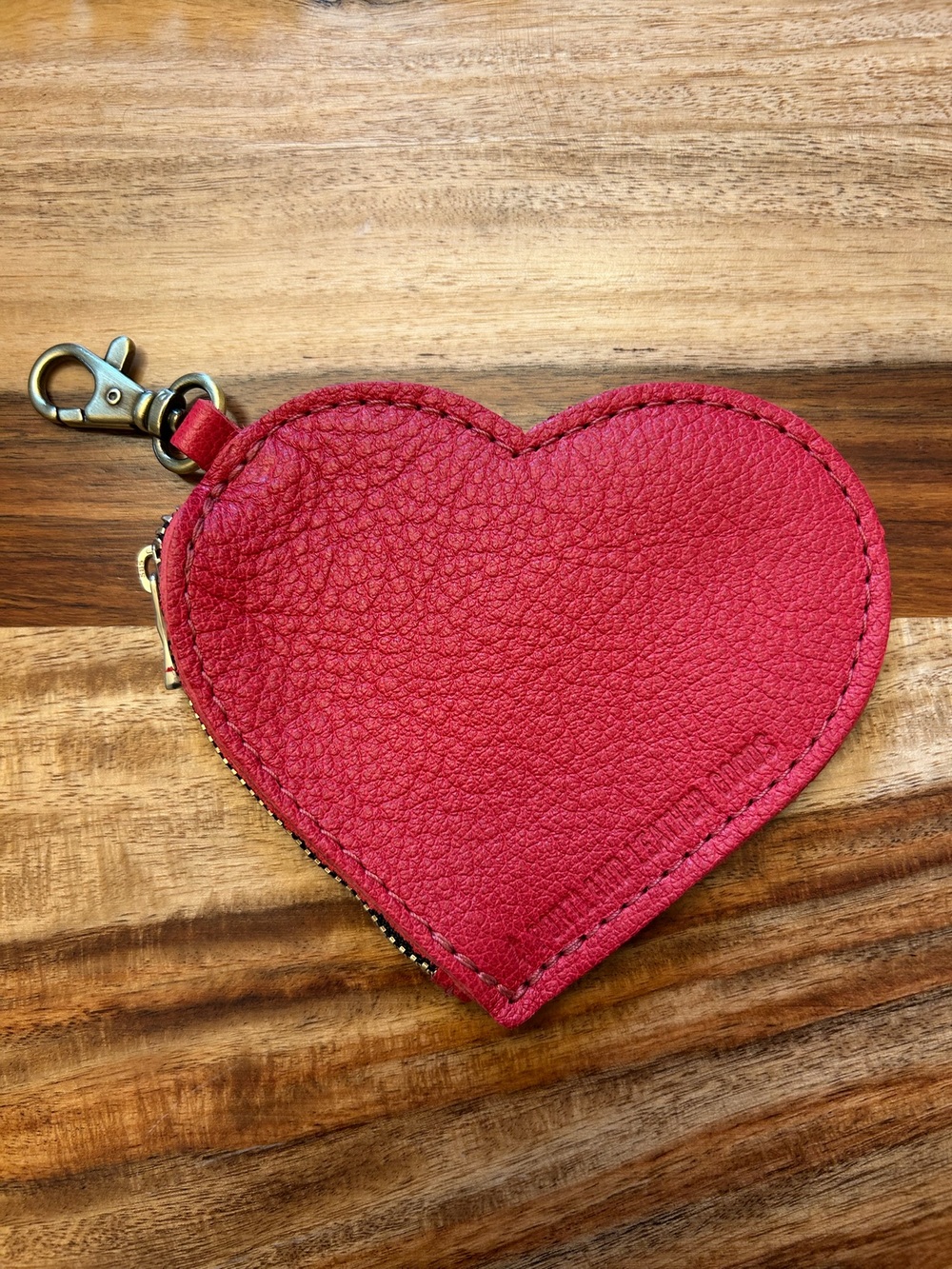 Portland Leather Heart Bag Charm Pouch CHERRY Red Heart Purse Charm NEW